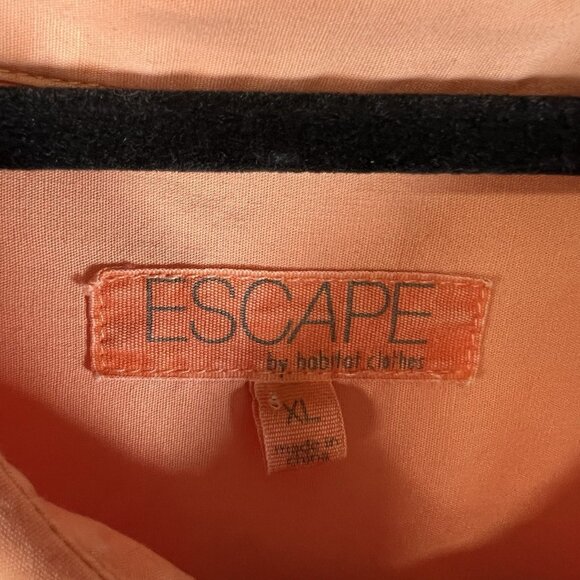 Escape by Habitat Shirt XL Women Button Up Long Sleeve Orange Lightweight Cotton - Picture 4 of 11